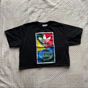 ADIDAS cropped black tshirt